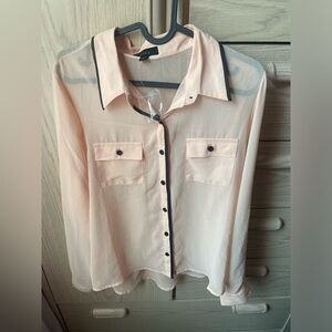 Button down shirt coral sheer large